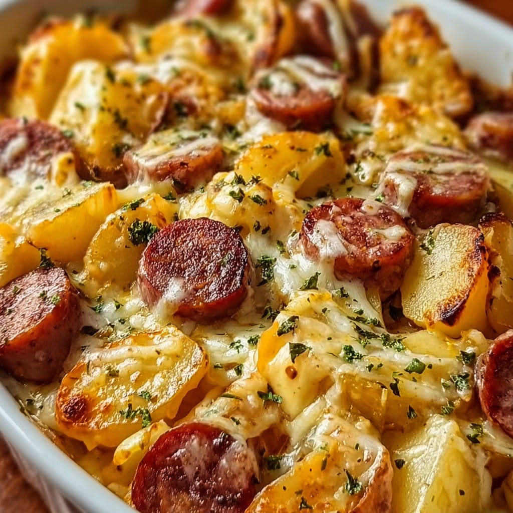Cheesy Ranch Potatoes and Smoked Sausage