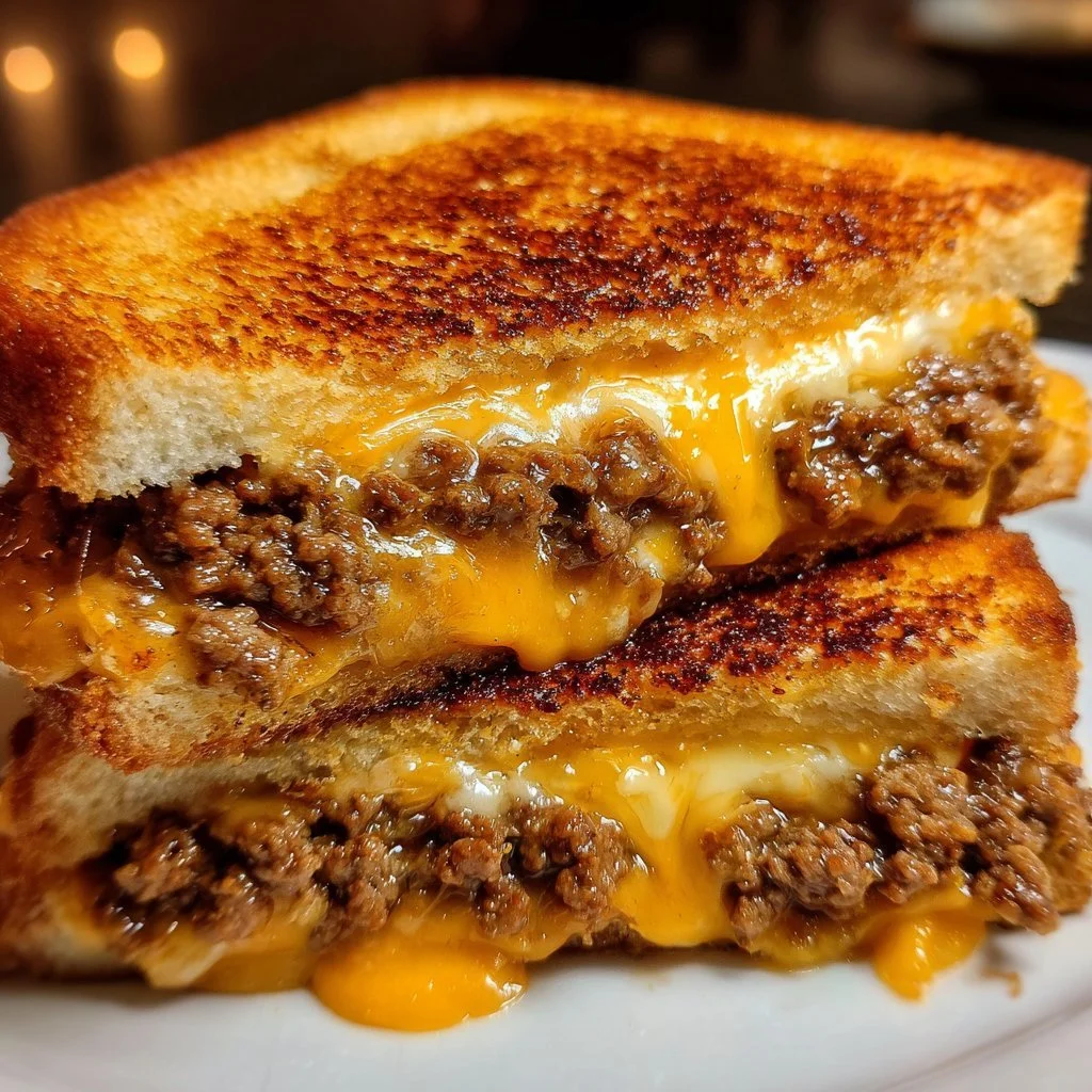 Ultimate Cheesy Ground Beef Melt with gooey cheese and savory beef