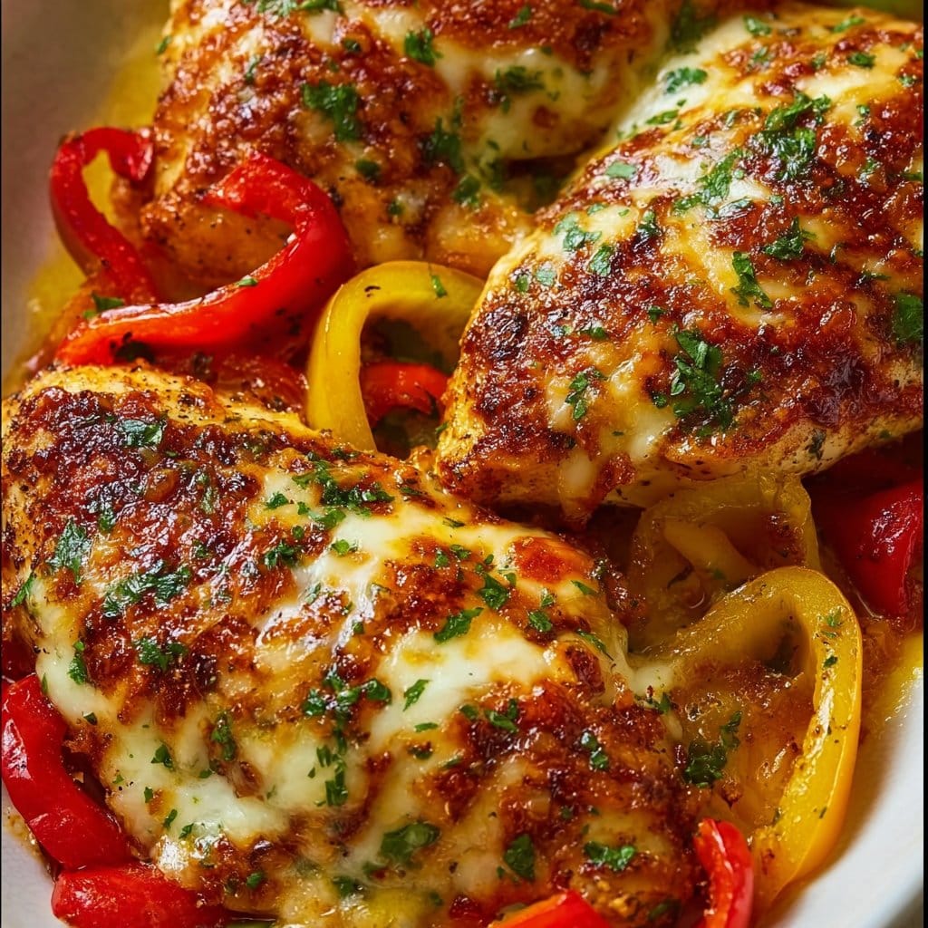 Cheesy Baked Chicken Breast and Peppers 2 Cheesy Baked Chicken Breast and Peppers