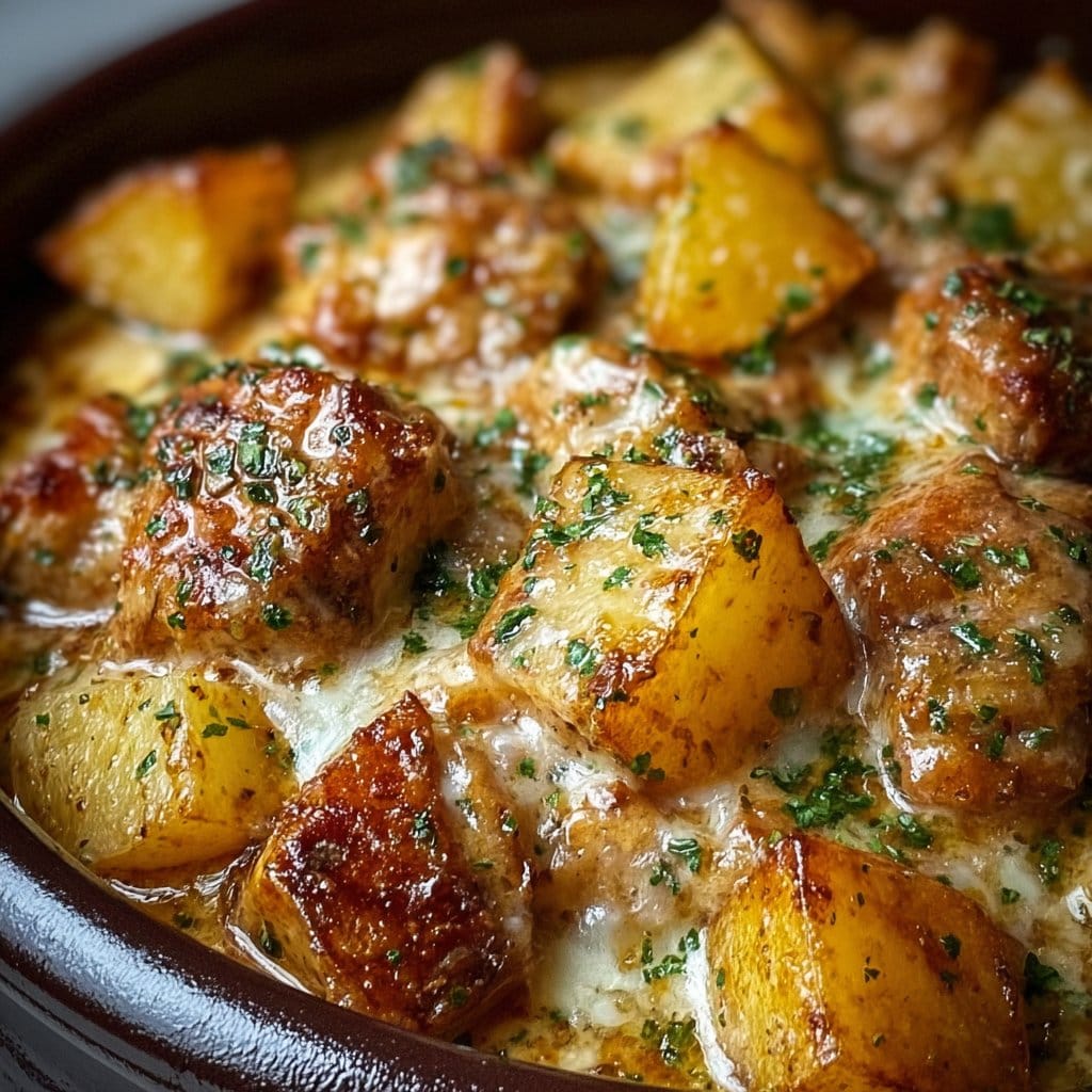 Garlic Parmesan Crockpot Chicken and Potatoes