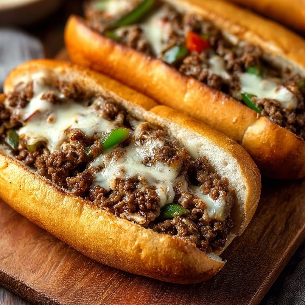 Ground Beef Philly Cheesesteaks 2 Ground Beef Philly Cheesesteaks