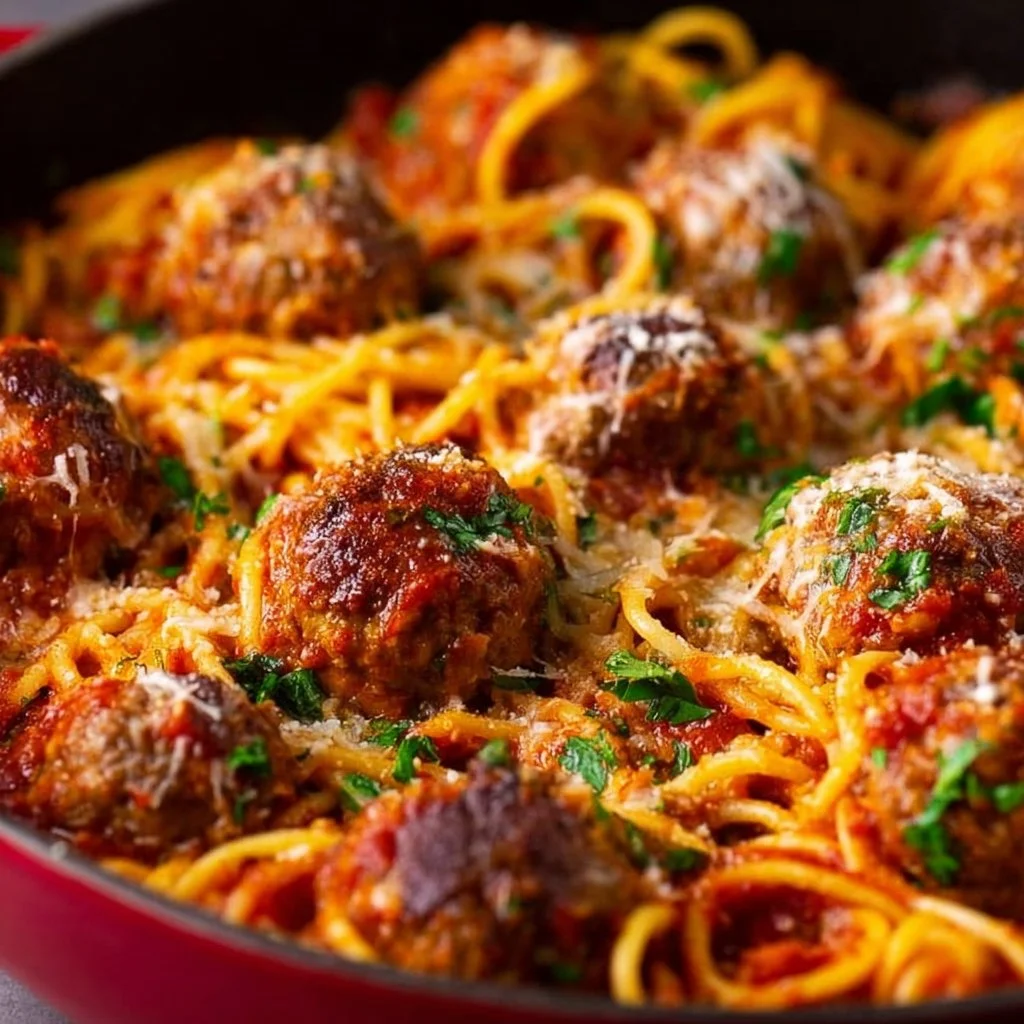Baked Spaghetti Meatballs