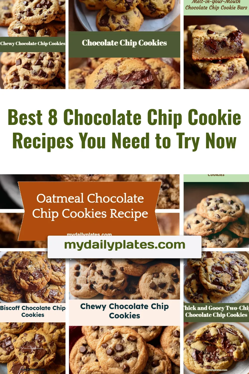 Best 8 Chocolate Chip Cookie Recipes You Need to Try Now 1 assorted chocolate chip cookies on a plate