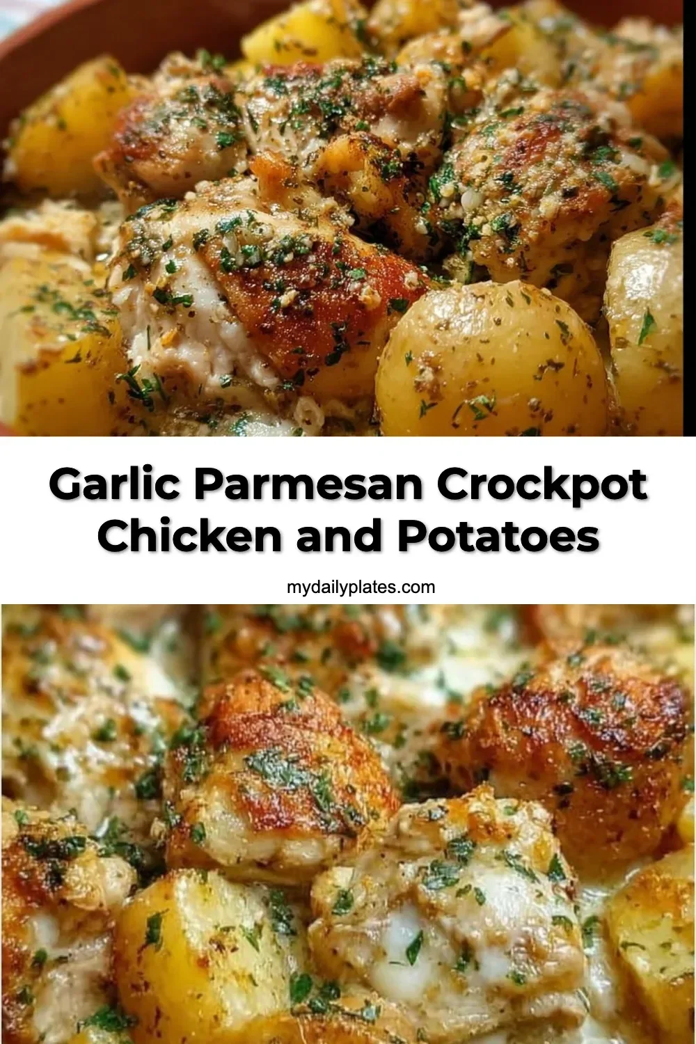 Garlic Parmesan Crockpot Chicken and Potatoes