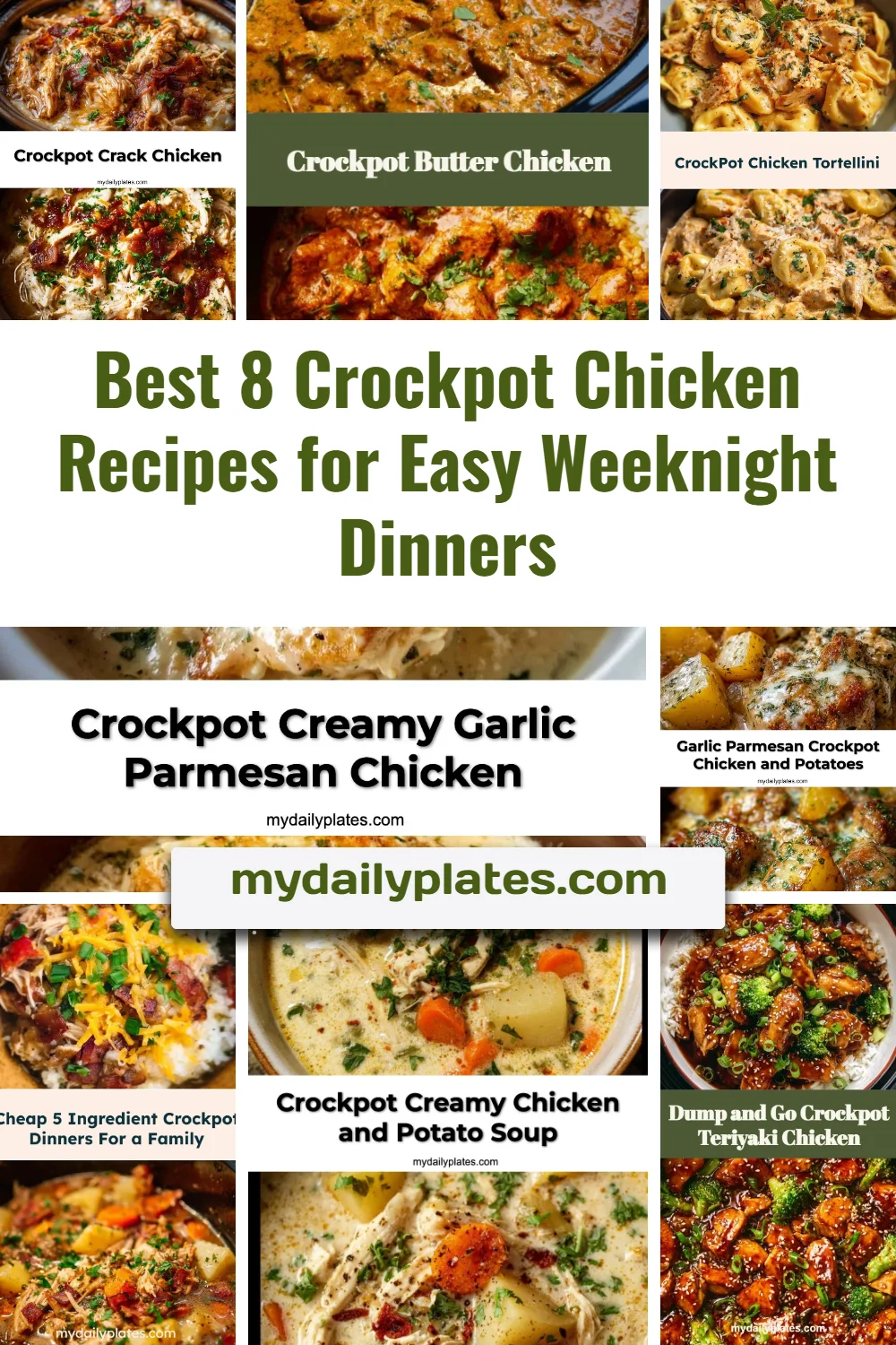 Delicious crockpot chicken meals perfect for easy weeknight dinner recipes.