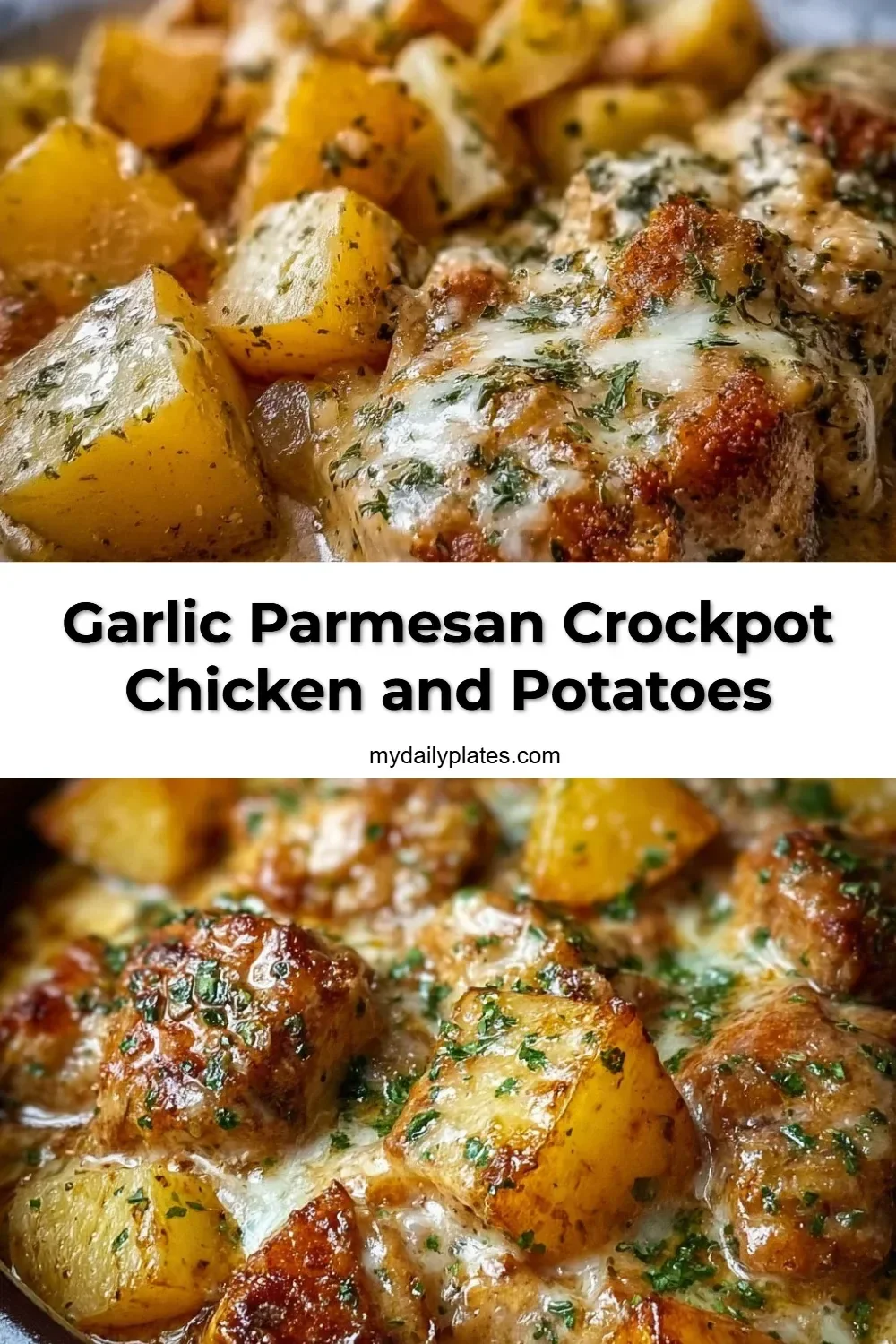 Garlic Parmesan Crockpot Chicken and Potatoes
