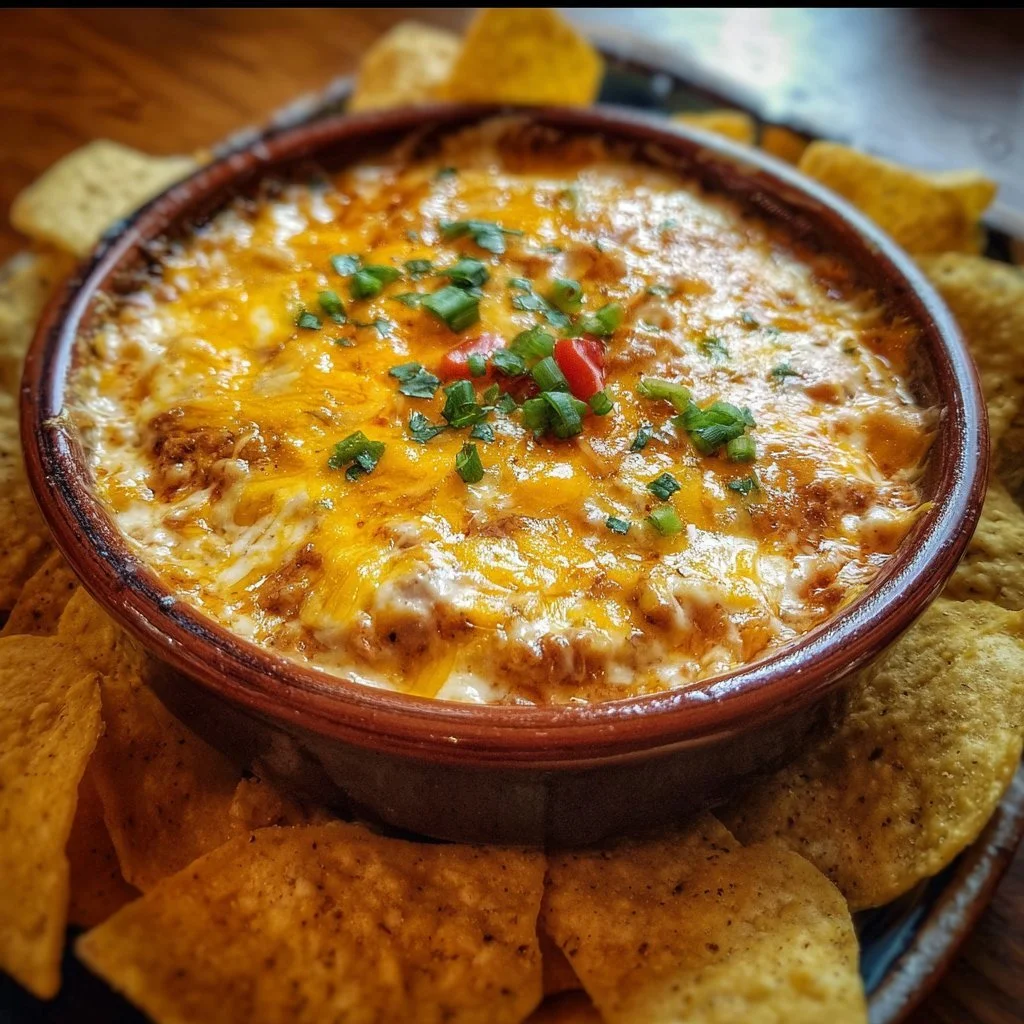 Cheesy Bean Dip 3 Creamy Cheesy Bean Dip served in a bowl with tortilla chips