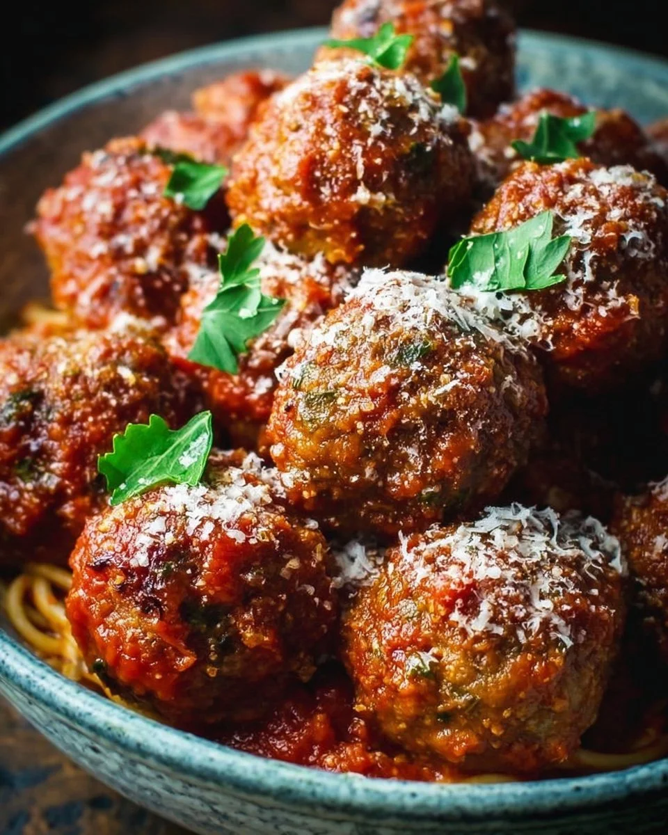 Classic Italian Meatballs 1 Delicious classic Italian meatballs served in marinara sauce with spaghetti.