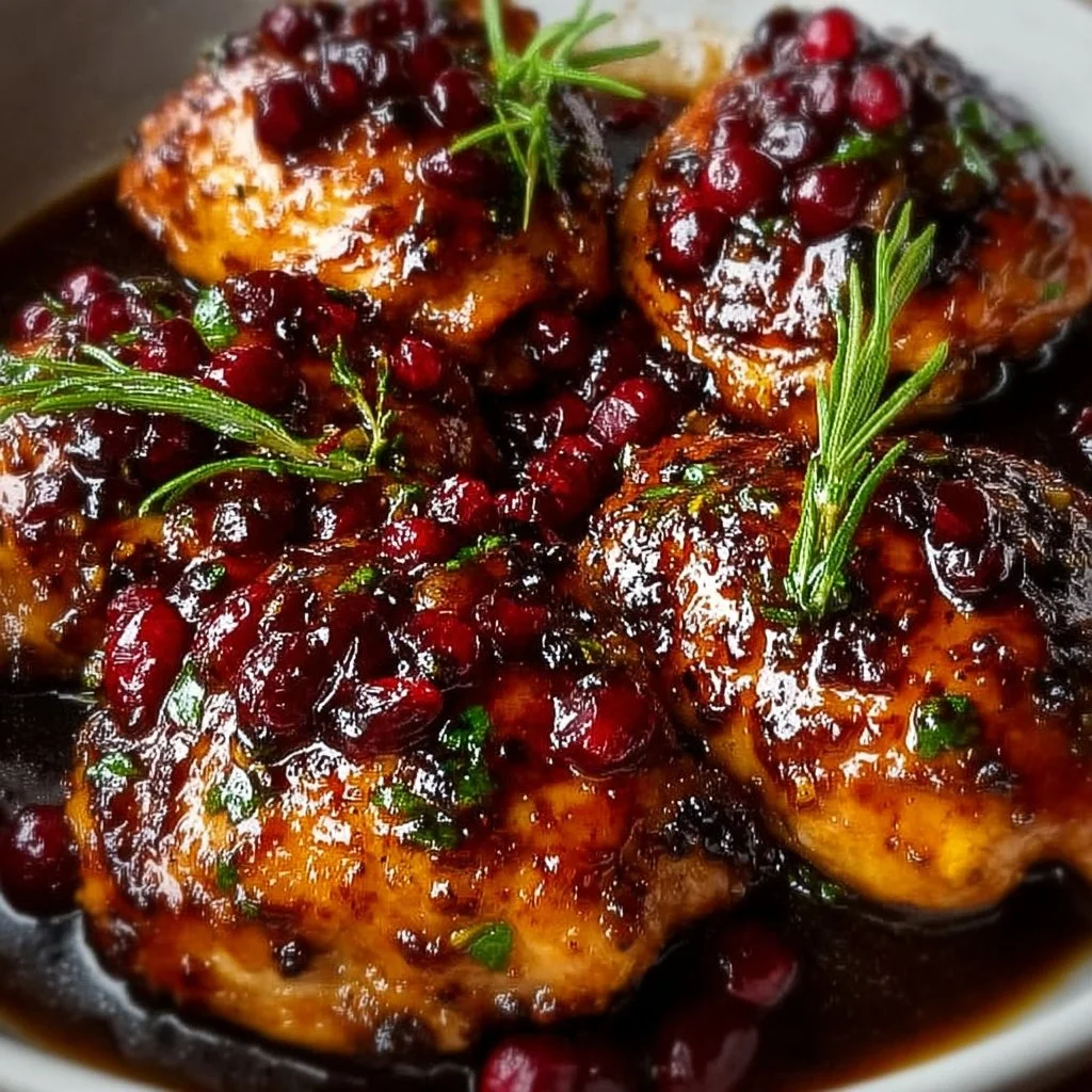 Cranberry Balsamic Chicken Thighs