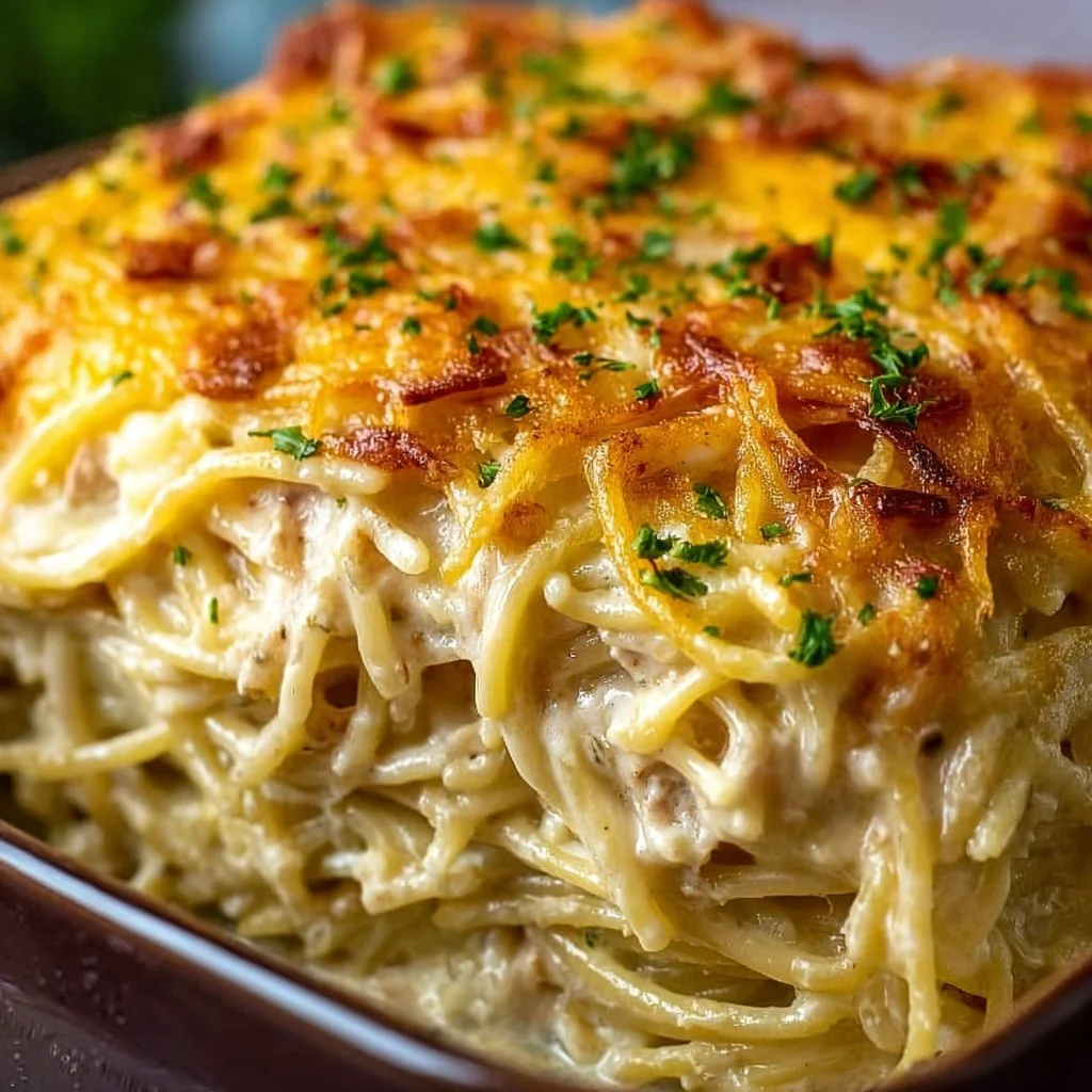 Creamy Southern Spaghetti Bake