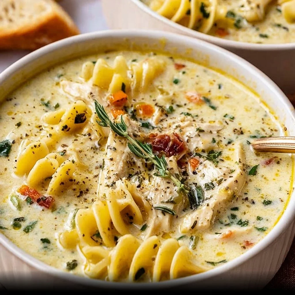 Creamy White Chicken Lasagna Soup