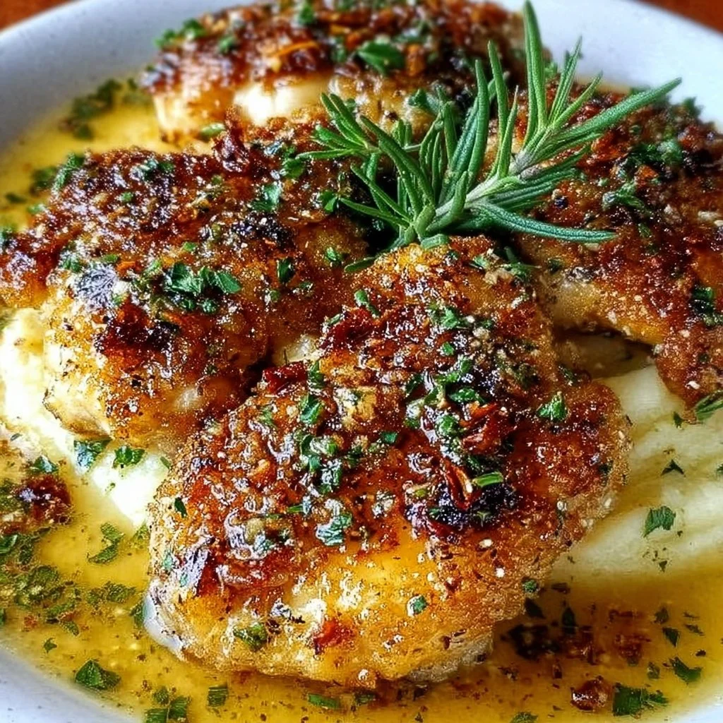 Crispy Italian Chicken Christopher with Garlic Butter Sauce