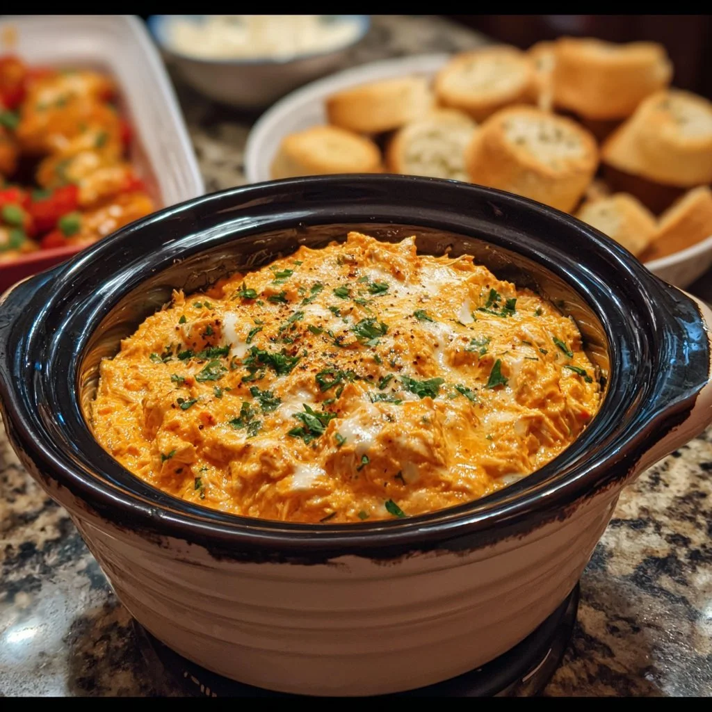 Crockpot Buffalo Chicken Dip 3 Crockpot Buffalo Chicken Dip served with tortilla chips