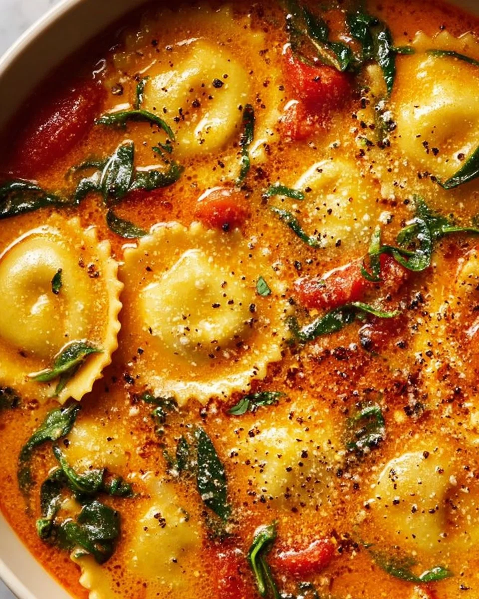 Easy Tuscan Ravioli Soup