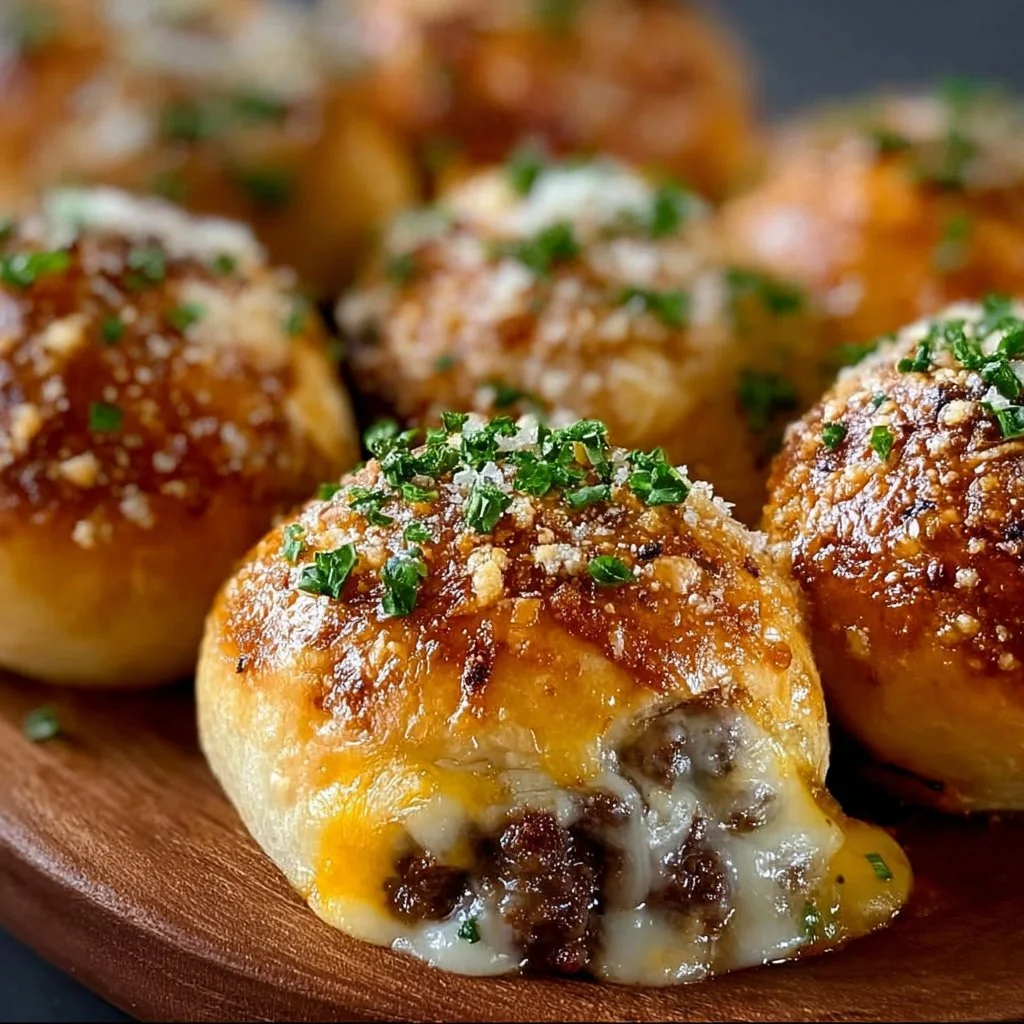 Garlic Parmesan Cheeseburger Bombs