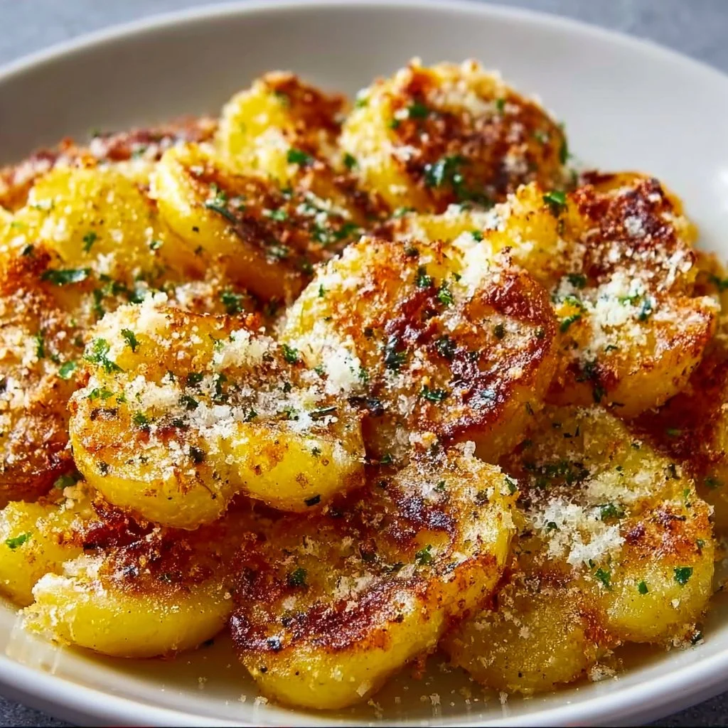Garlic Parmesan Smashed Potatoes