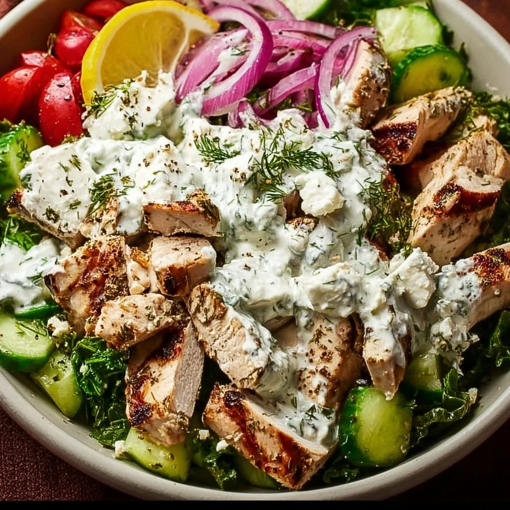 Greek Tzatziki Chicken Salad Bowl