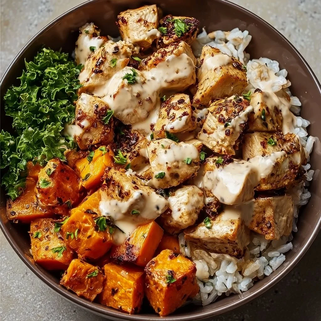 Healthy Chicken & Sweet Potato Rice Bowl