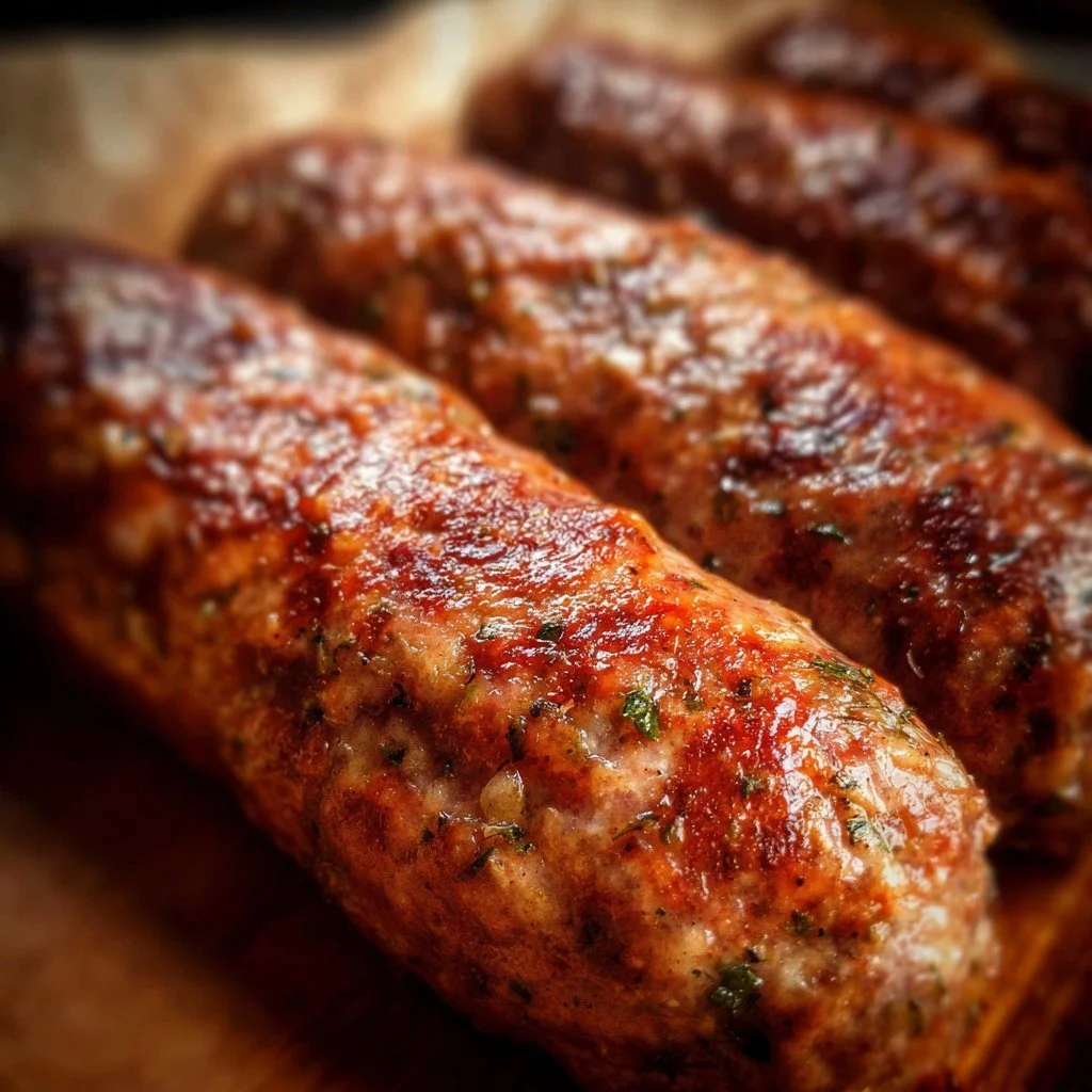 Homemade Italian sausage links ready to cook and serve