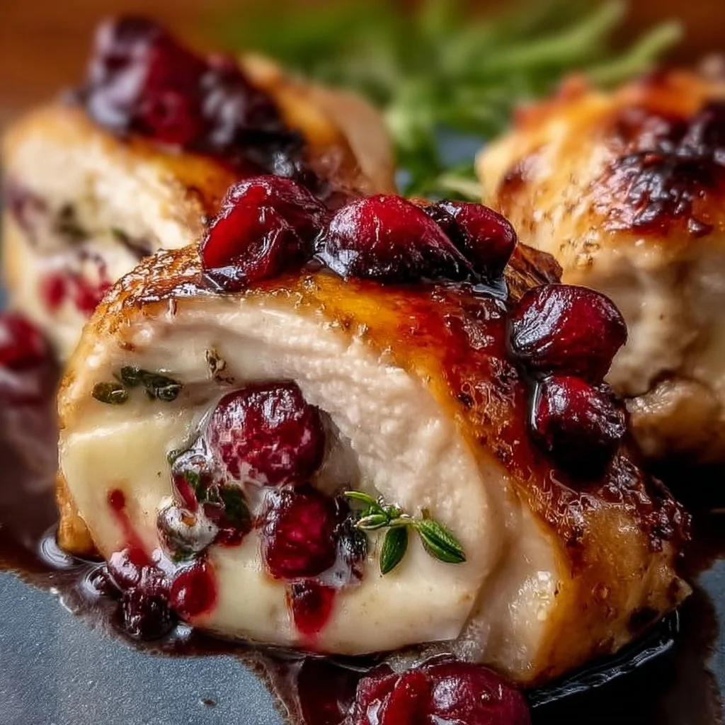 Impressive Cranberry Brie Stuffed Chicken