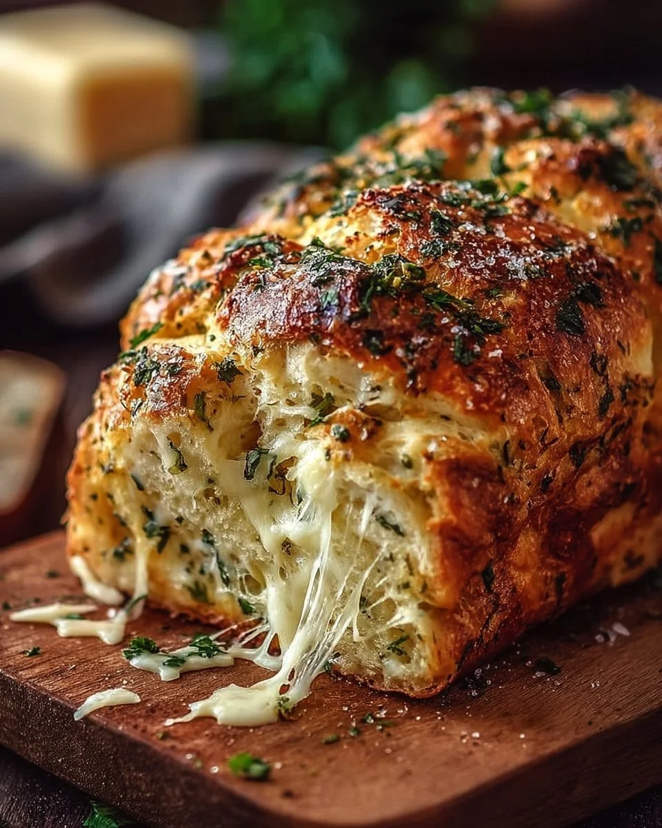 Italian Herb and Cheese Bread 1 Homemade Italian Herb and Cheese Bread with fresh herbs and melted cheese