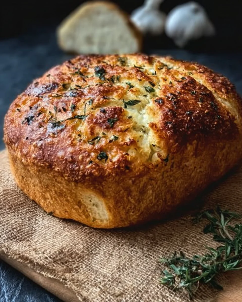 Italian Herbs and Cheese Bread 1 Loaf of Italian Herbs and Cheese Bread with herbs sprinkled on top