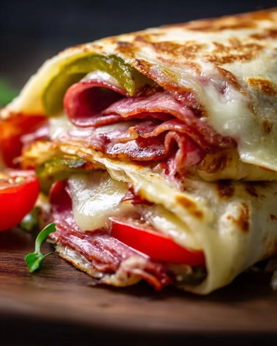 Low-Carb Italian Sub Wrap (Tortilla Melt Style)