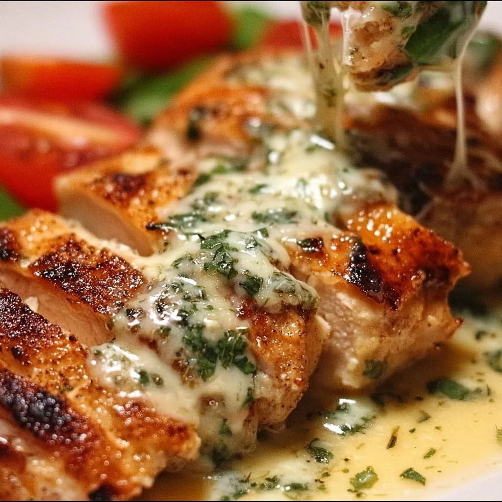 Delicious Melt-In-Your-Mouth Caesar Chicken served with fresh ingredients.