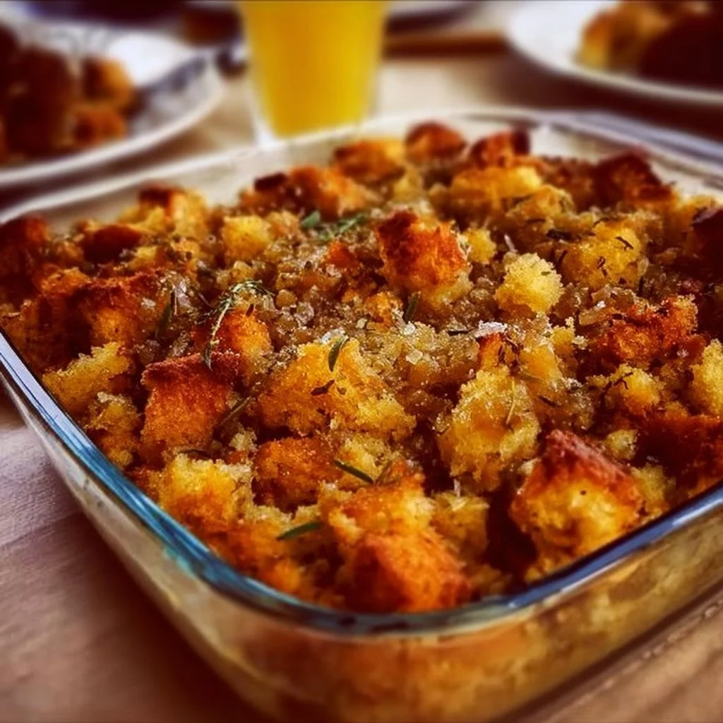 Thanksgiving Dressing 3 Delicious Thanksgiving dressing served with turkey and cranberry sauce