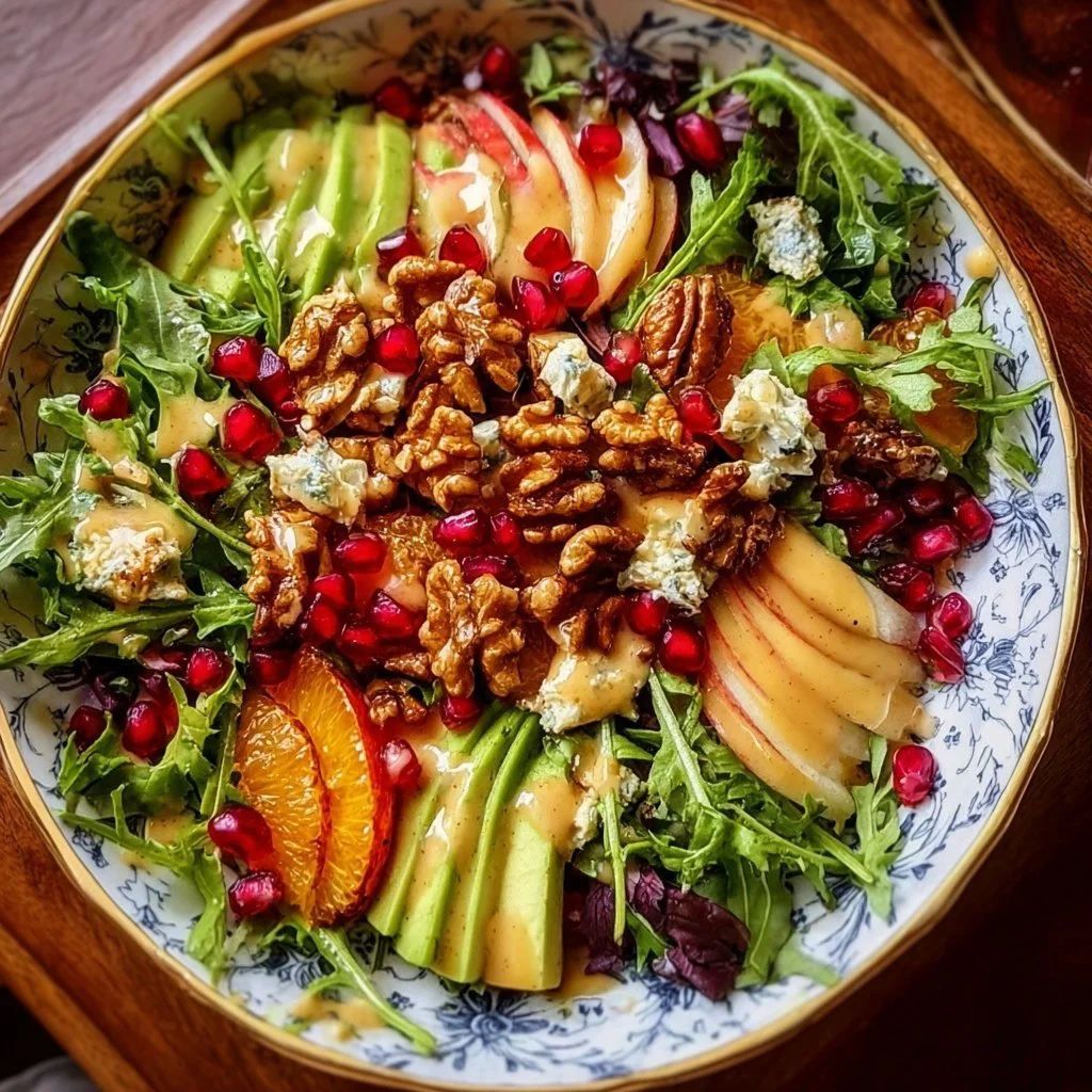 Winter Christmas Salad with Honey Mustard Dressing 3 Colorful Winter Christmas Salad with Honey Mustard Dressing