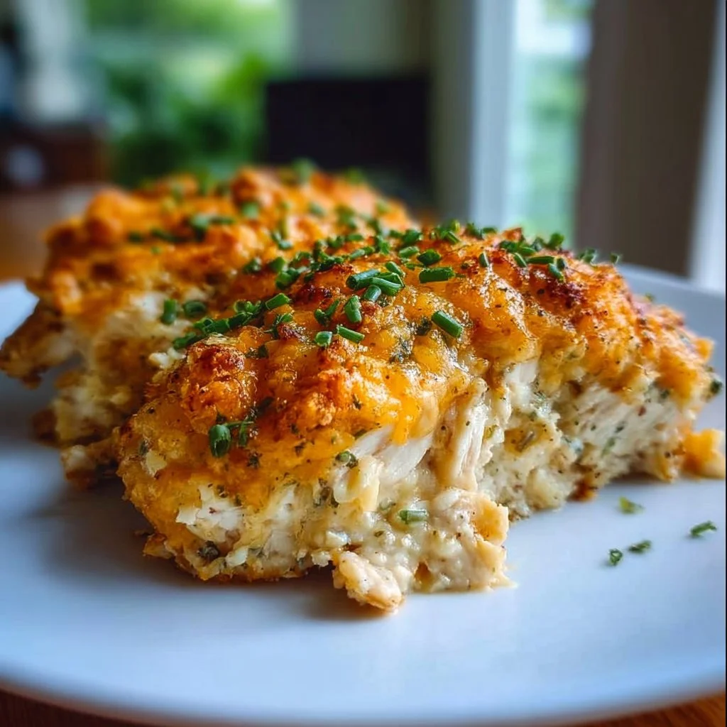 4-Ingredient Ranch Chicken Bake ready to serve on a dinner plate.