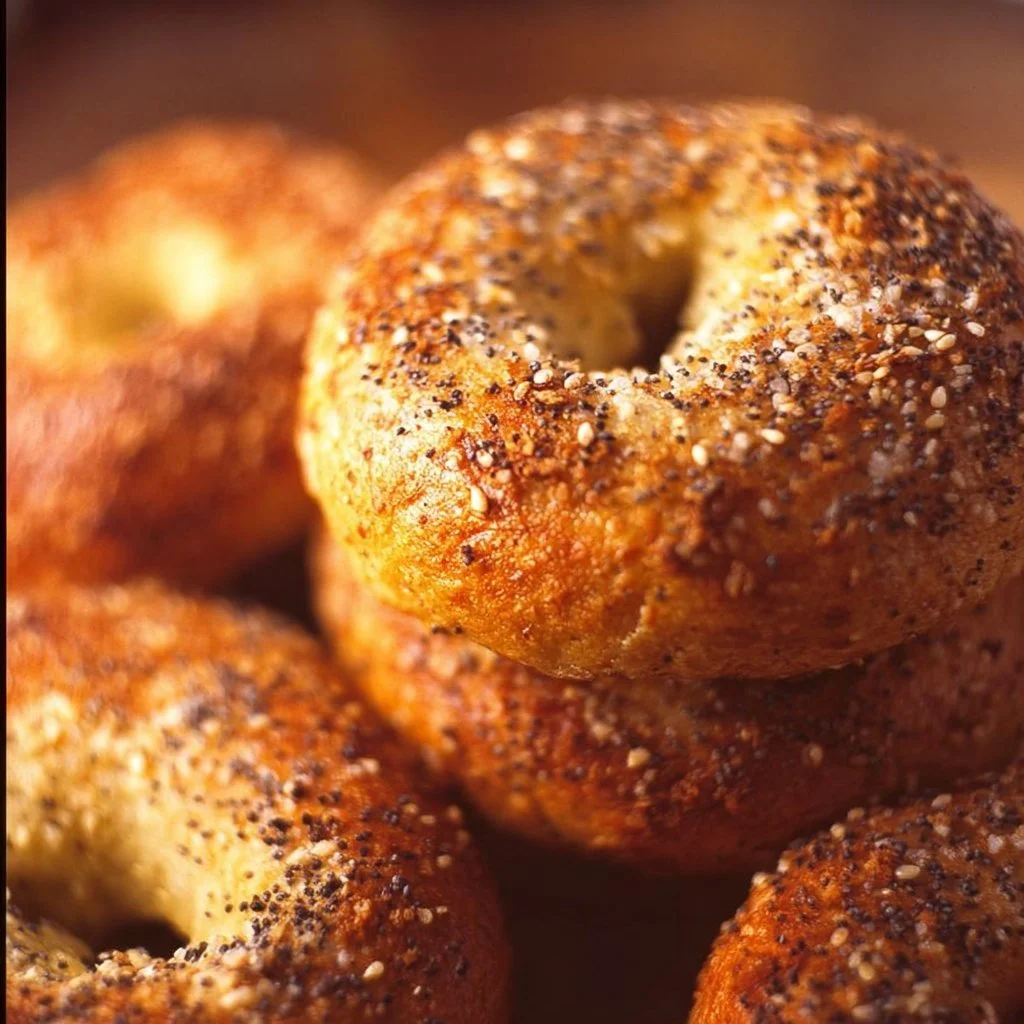 Homemade gluten-free Almond Flour Bagels fresh out of the oven