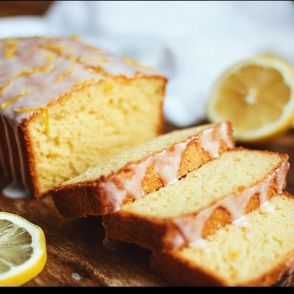Delicious almond flour lemon bread served on a rustic wooden table