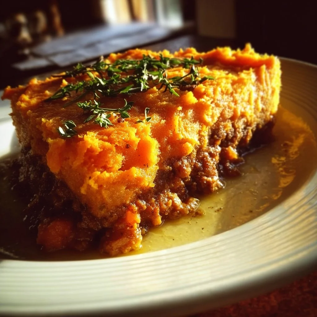 Delicious Paleo Shepherd's Pie with sweet potato topping