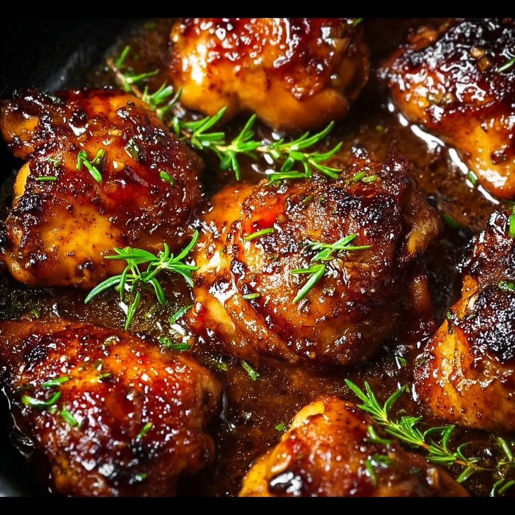 Baked Honey Garlic Boneless Chicken Thighs