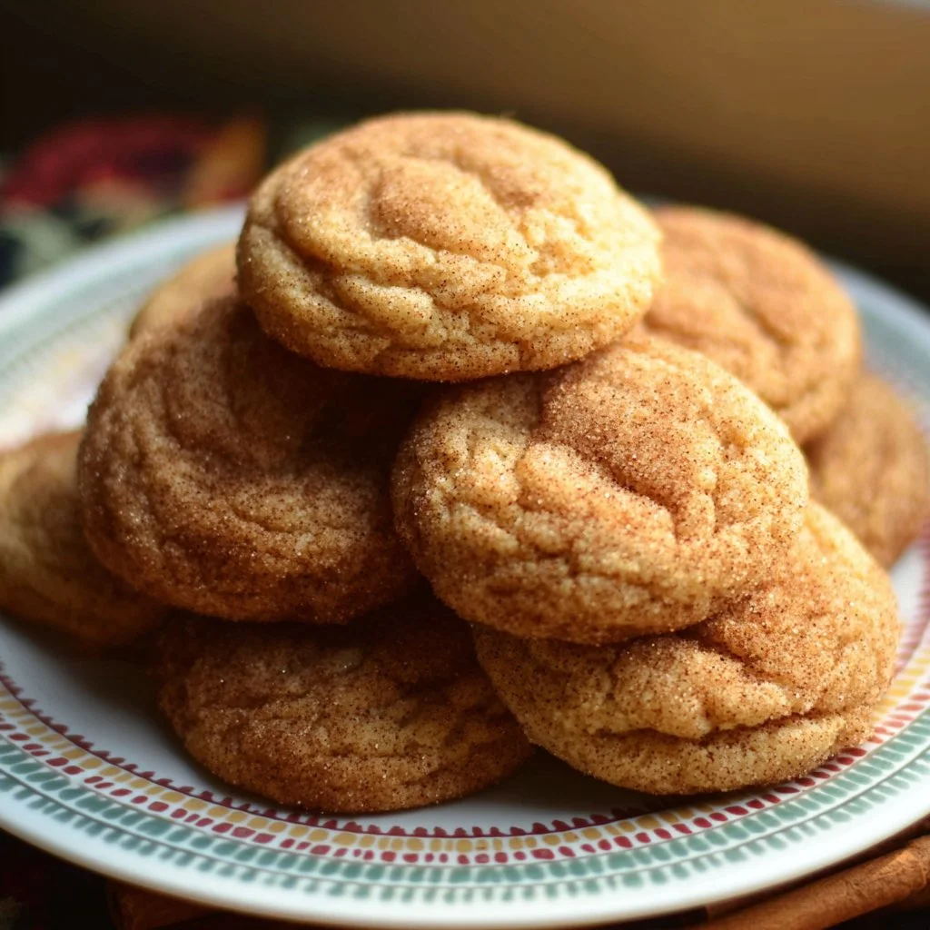 Delicious brown butter snickerdoodles cookies on a plate