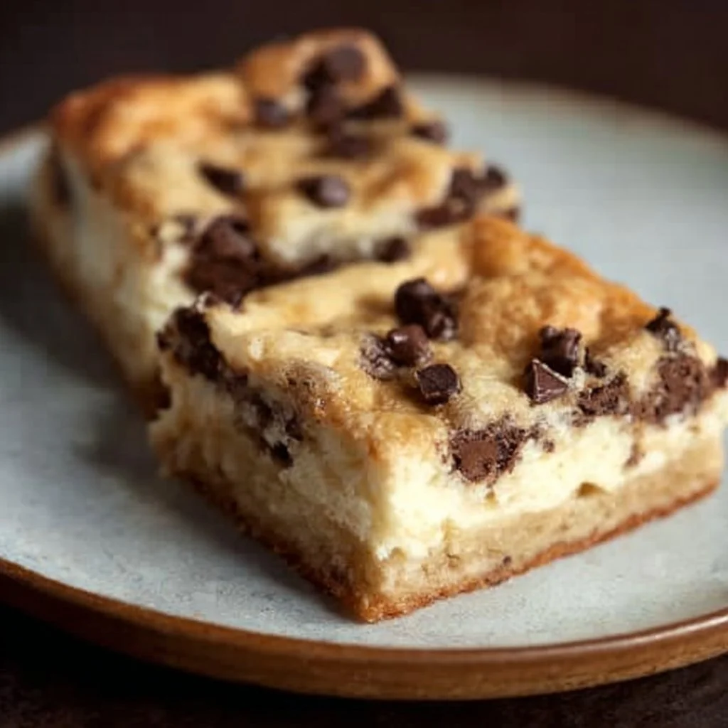 Delicious Chocolate Chip Cheesecake Blondies baked to perfection