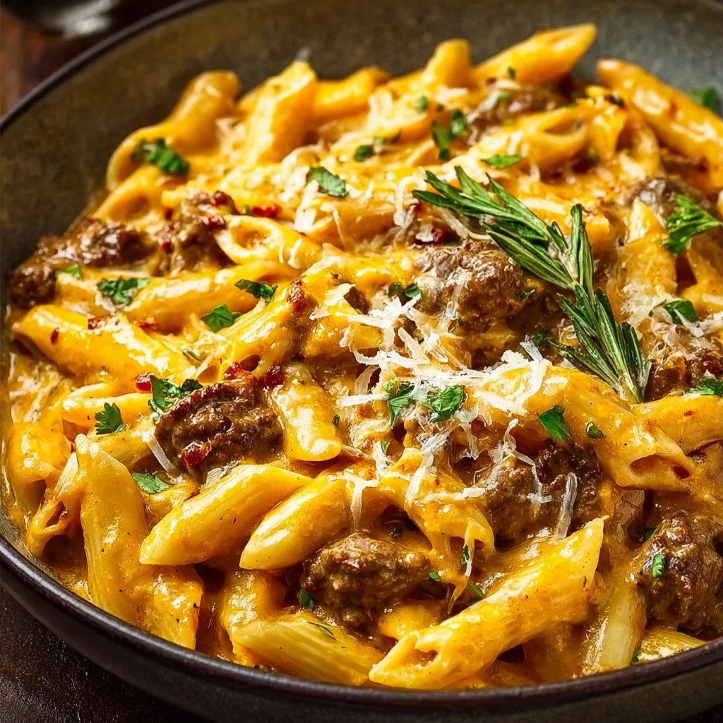 Creamy High Protein Beef Pasta