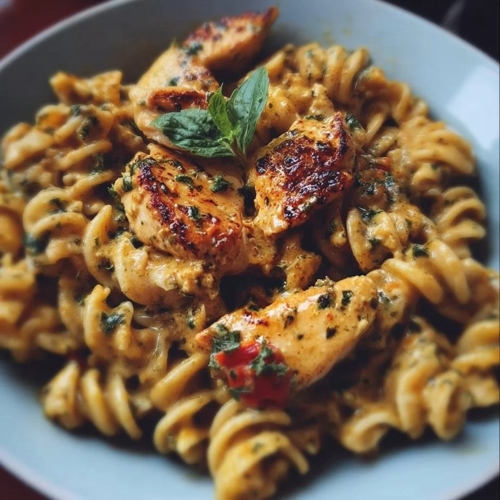 Dairy Free Marry Me Chicken Pasta 3 Dairy Free Marry Me Chicken Pasta served in a bowl, garnished with herbs.