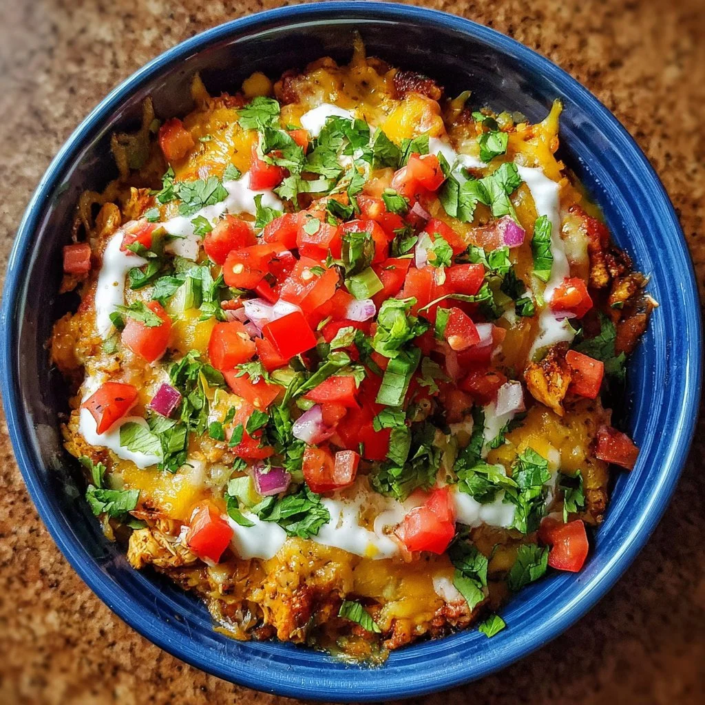 Colorful and delicious enchilada bowls garnished with fresh ingredients.
