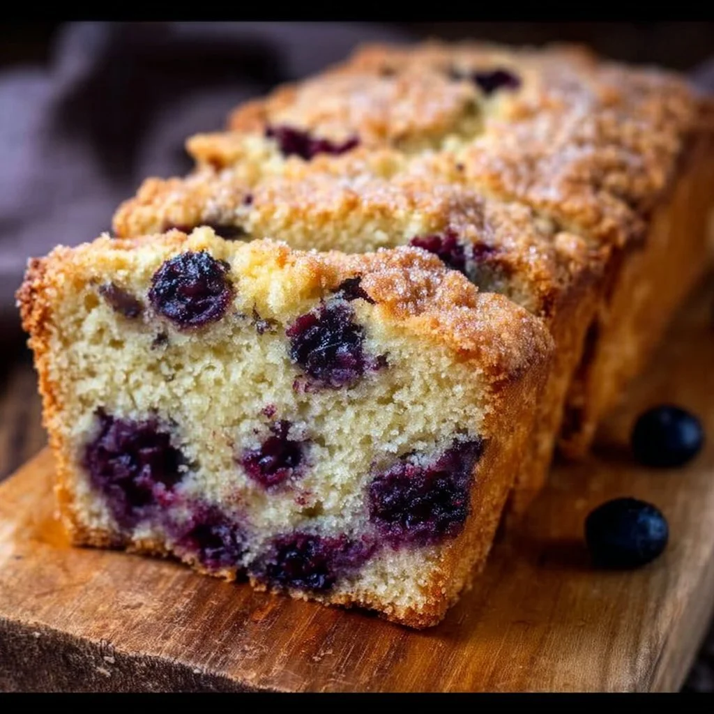 Delicious gluten-free blueberry bread, fresh out of the oven, ready to be enjoyed.
