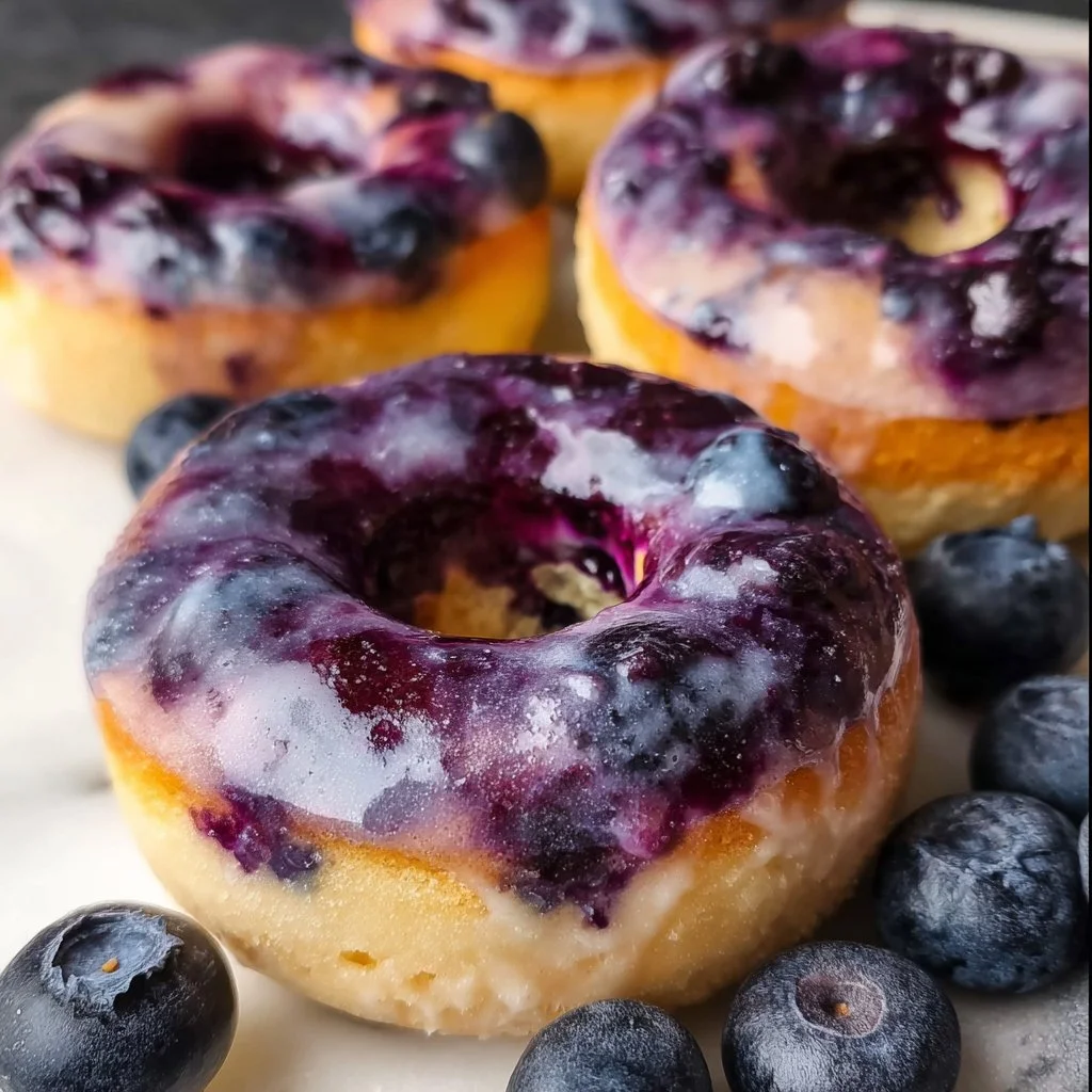 Gluten-Free Blueberry Glazed Donuts – Soft, Sweet & Bakery-Style