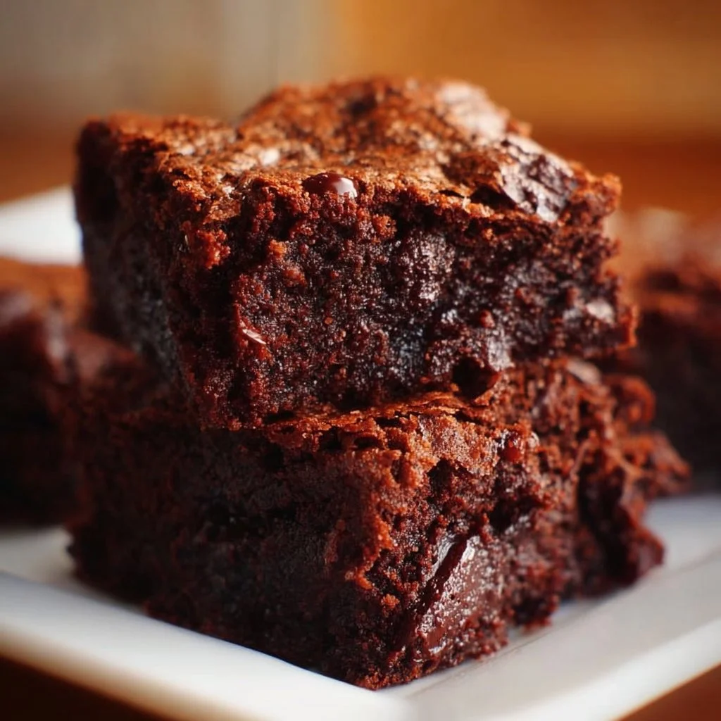 Delicious gluten-free brownies with chocolate and nuts on a plate