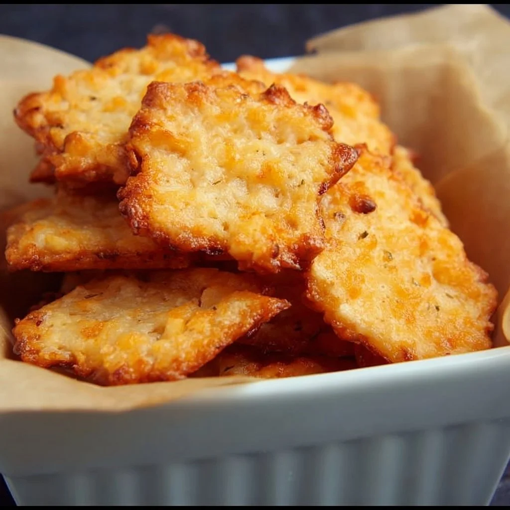 Plate of gluten-free cheese crackers for a snack or party