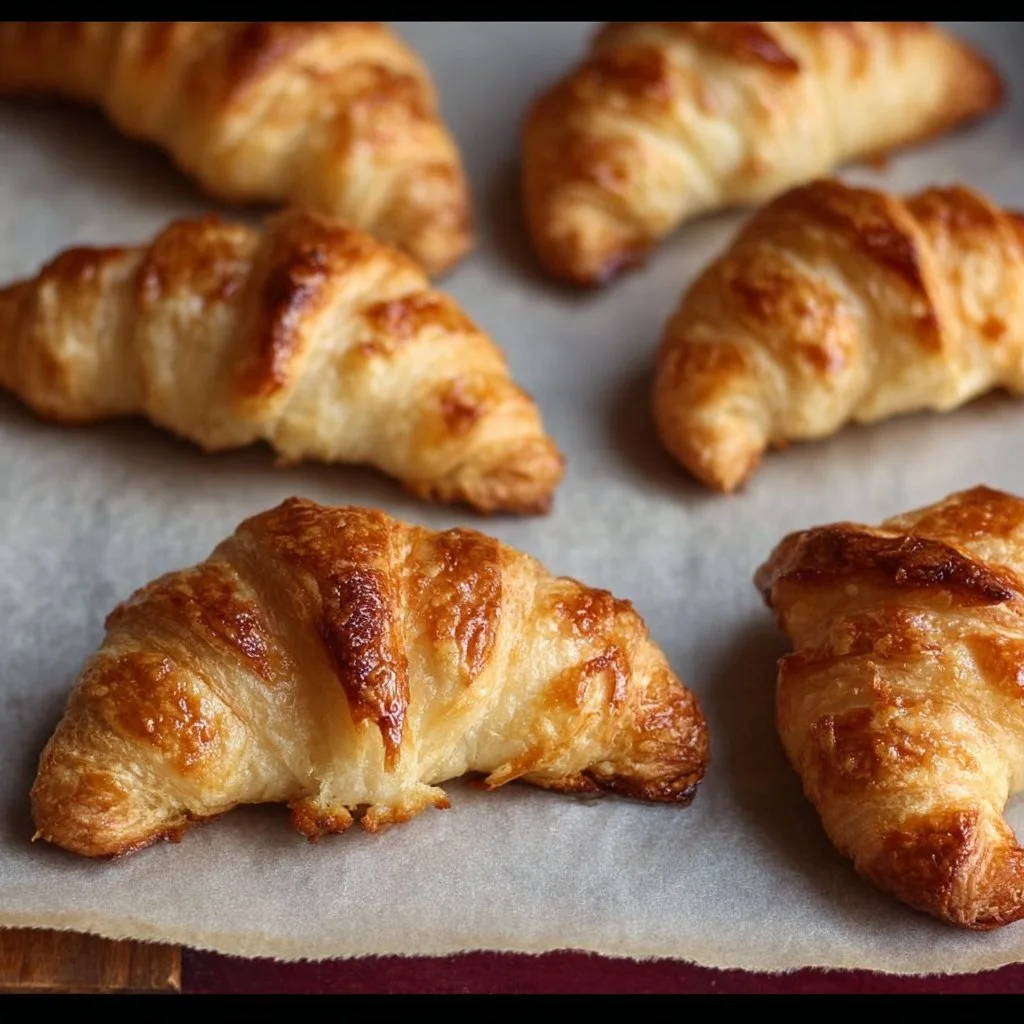Homemade gluten free croissant recipe with flaky layers and golden crust