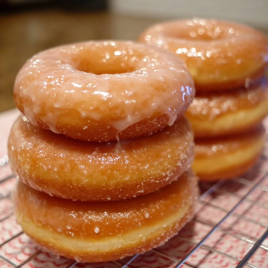 Delicious gluten free doughnuts inspired by Krispy Kreme recipe.