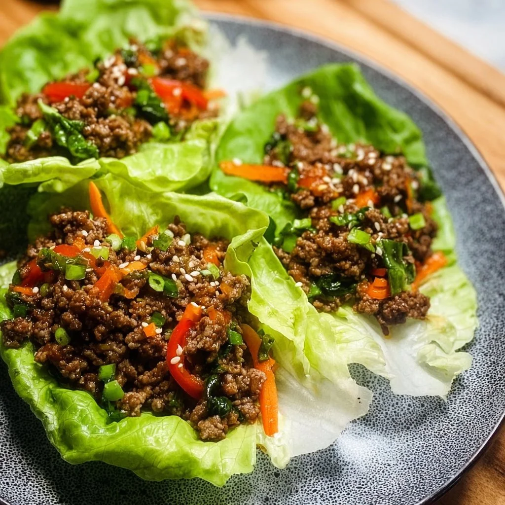 Ground Beef Lettuce Wraps 3 Healthy ground beef lettuce wraps recipe with fresh vegetables