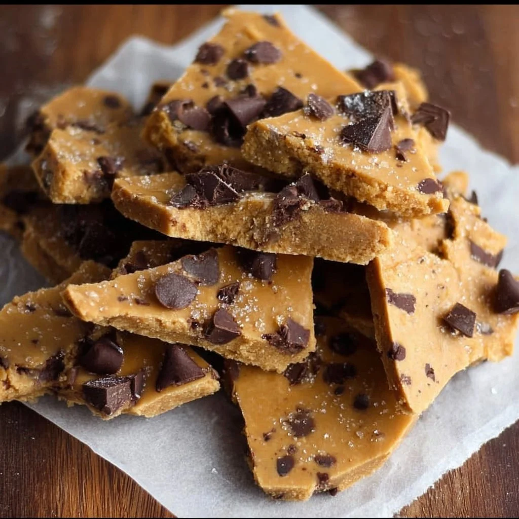 Delicious healthy cookie dough bark recipe with nutritious ingredients.