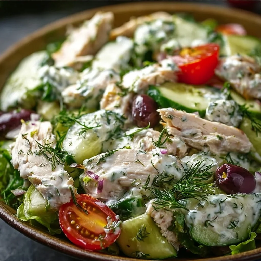 Healthy Mediterranean Tzatziki Chicken Salad 2 Healthy Mediterranean Tzatziki Chicken Salad