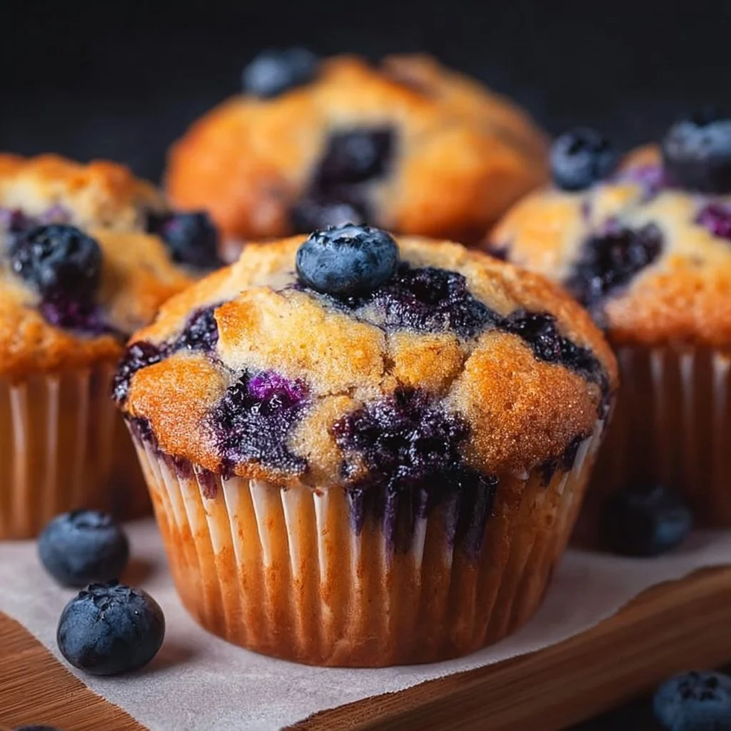 High protein blueberry muffins baked with nutritious ingredients
